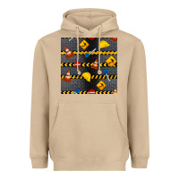 Mushroom construction signs seamless pattern Heavyweight Hoodie - BundleAndBundleShop