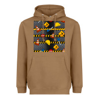 Toasted Coconut construction signs seamless pattern Heavyweight Hoodie - BundleAndBundleShop