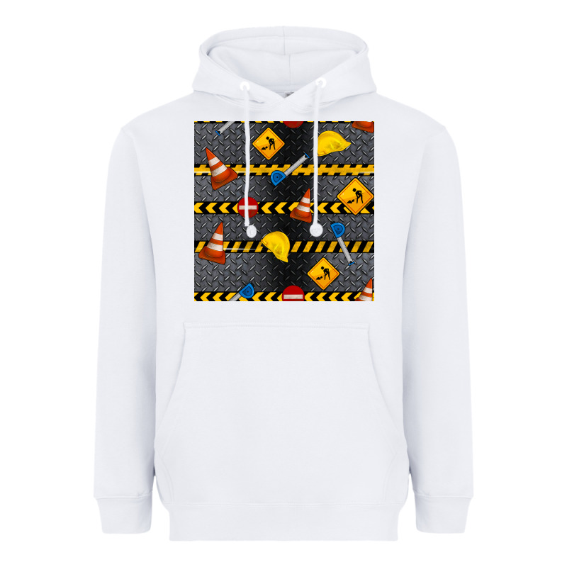 Construction Signs Seamless Pattern Heavyweight Hoodie by BundleAndBundleShop | Teevron