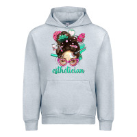 Esthetician Messy Bun With Pink Leopard Glasses Bbs Urban Hoodie | Teevron