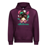 Mauve Wine Esthetician Messy Bun With Pink Leopard Glasses Bbs Urban Hoodie - BundleAndBundleShop