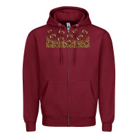 Burgundy leopard american football libbey glass Zipper Hoodie - HRA Design Shop