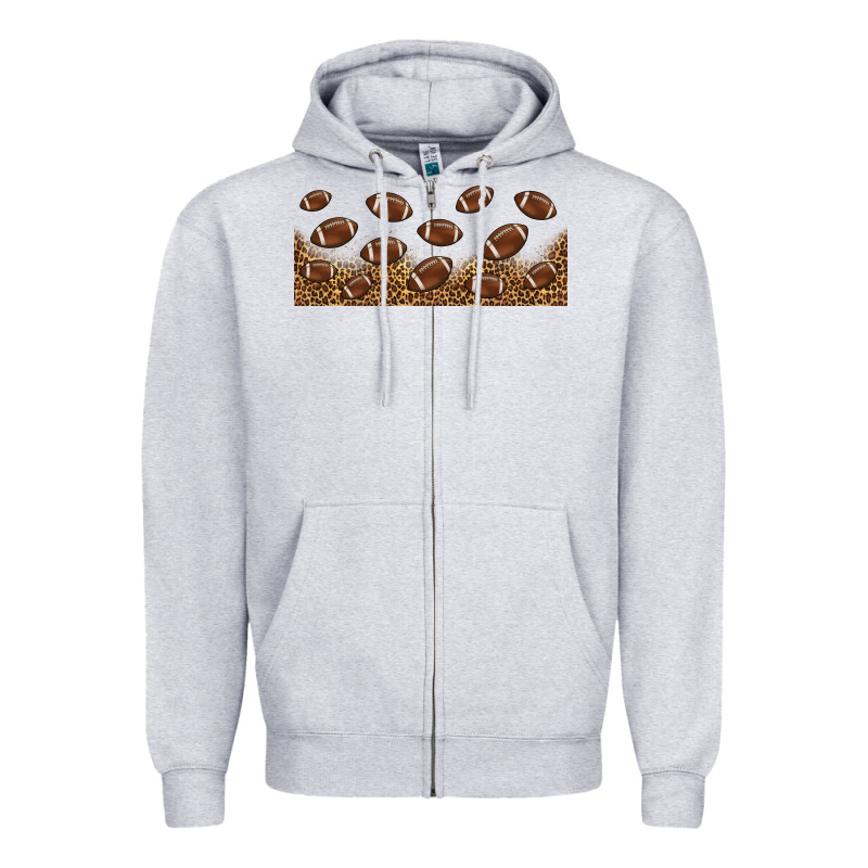 Leopard American Football Libbey Glass Zipper Hoodie by HRA Design Shop | Teevron