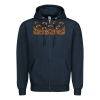 Navy leopard american football libbey glass Zipper Hoodie - HRA Design Shop
