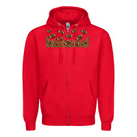 Red leopard american football libbey glass Zipper Hoodie - HRA Design Shop