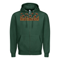 Sports Green leopard american football libbey glass Zipper Hoodie - HRA Design Shop