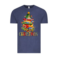 Vintage Denim book christmas tree merry christmas Vintage Tee - Zillion Design Studio