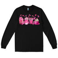 Black Breast Cancer Coffee Cups Long Sleeve Tee - texasbilliewilder