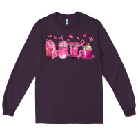 Plum Breast Cancer Coffee Cups Long Sleeve Tee - texasbilliewilder