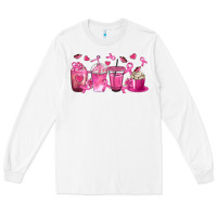 White Breast Cancer Coffee Cups Long Sleeve Tee - texasbilliewilder