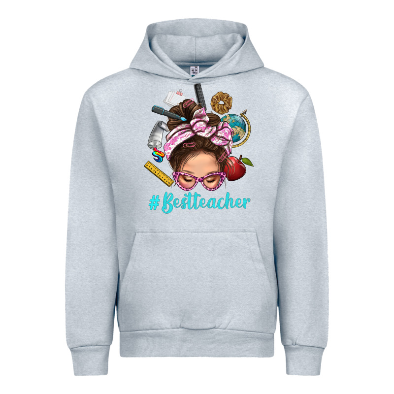 Best Teacher Messy Bun Bbs Urban Hoodie by BundleAndBundleShop | Teevron