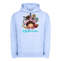Pigment Grape Ice Best Teacher Messy Bun Bbs Urban Hoodie - BundleAndBundleShop