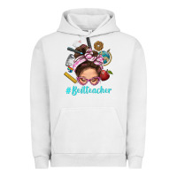 Pigment Lunar Rock Best Teacher Messy Bun Bbs Urban Hoodie - BundleAndBundleShop