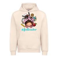 Sandshell Best Teacher Messy Bun Bbs Urban Hoodie - BundleAndBundleShop