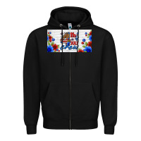 Black floral 4th of july crew license plate Zipper Hoodie - HRA Design Shop