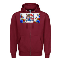 Burgundy floral 4th of july crew license plate Zipper Hoodie - HRA Design Shop