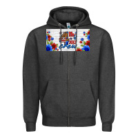 Charcoal Heather floral 4th of july crew license plate Zipper Hoodie - HRA Design Shop