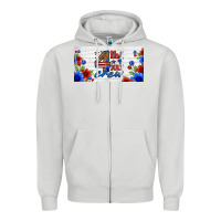 Dove Grey floral 4th of july crew license plate Zipper Hoodie - HRA Design Shop