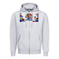 Heather Grey floral 4th of july crew license plate Zipper Hoodie - HRA Design Shop