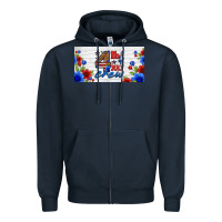 Navy floral 4th of july crew license plate Zipper Hoodie - HRA Design Shop