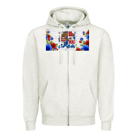 Oatmeal Heather floral 4th of july crew license plate Zipper Hoodie - HRA Design Shop