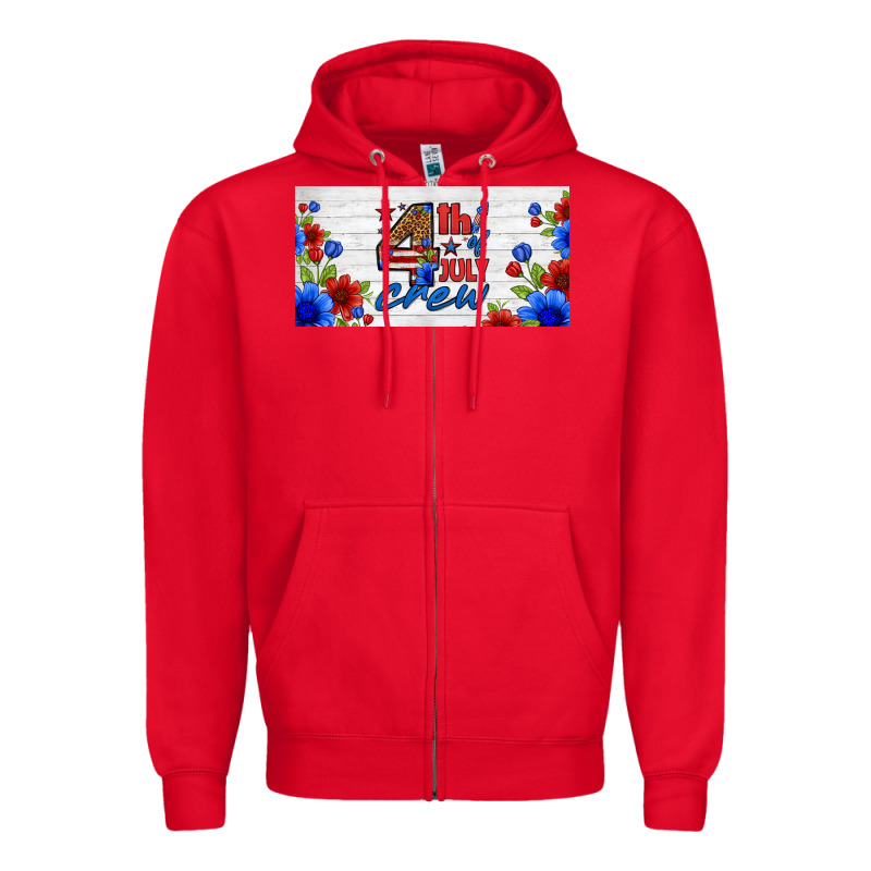 Floral 4th Of July Crew License Plate Zipper Hoodie by HRA Design Shop | Teevron