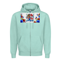Seafoam floral 4th of july crew license plate Zipper Hoodie - HRA Design Shop