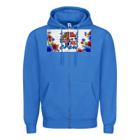 True Royal floral 4th of july crew license plate Zipper Hoodie - HRA Design Shop