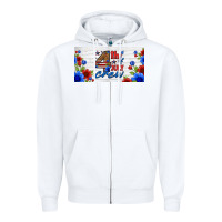 White floral 4th of july crew license plate Zipper Hoodie - HRA Design Shop