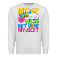 Oatmeal Heather bit of a mess but doin my best Premium Sweatshirt - NancyCooperArtShop