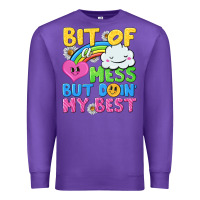 Purple bit of a mess but doin my best Premium Sweatshirt - NancyCooperArtShop
