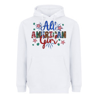 White all american girl Heavyweight Hoodie - Artiststas