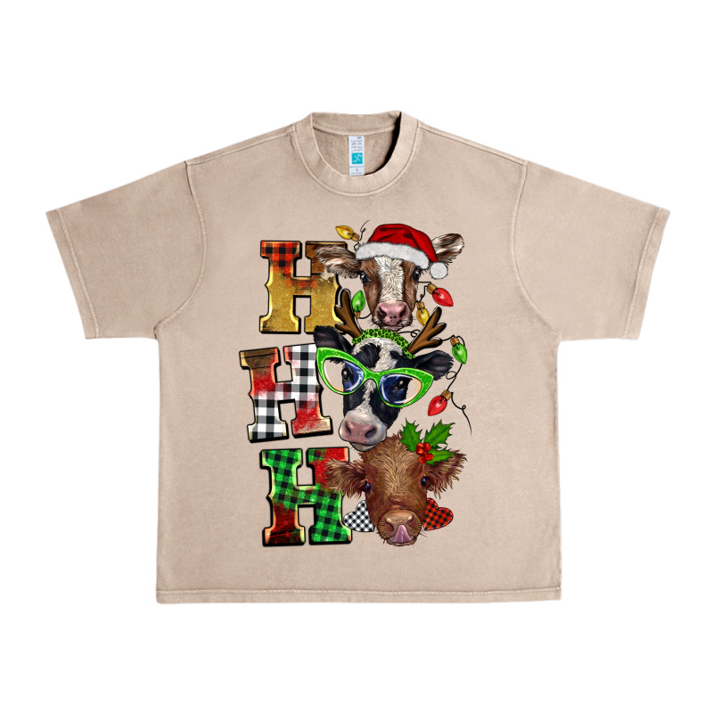 Christmas Ho Ho Ho Cow Urban Heavy Tee by BarkalooDesign | Teevron