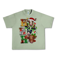 Oil Green Christmas ho ho ho cow Urban Heavy Tee - BarkalooDesign
