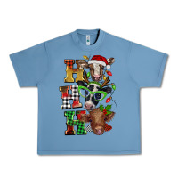 Pebble Blue Christmas ho ho ho cow Urban Heavy Tee - BarkalooDesign