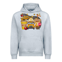 Heather Grey School Bus Coffee And Star Bbs Urban Hoodie - BundleAndBundleShop