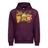 Mauve Wine School Bus Coffee And Star Bbs Urban Hoodie - BundleAndBundleShop