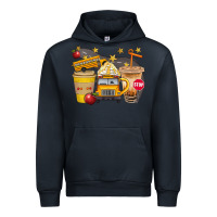 Navy School Bus Coffee And Star Bbs Urban Hoodie - BundleAndBundleShop