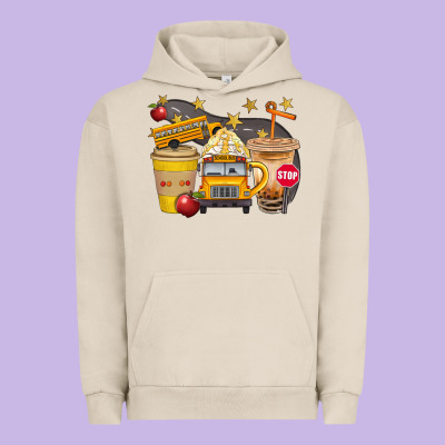 School Bus Coffee And Star Bbs Urban Hoodie Designed By Bundleandbundleshop
