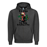 Charcoal Heather It's Fine I'am Fine Everything Is Fine Zipper Hoodie - FaDigitalArtStudio