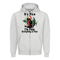 Dove Grey It's Fine I'am Fine Everything Is Fine Zipper Hoodie - FaDigitalArtStudio