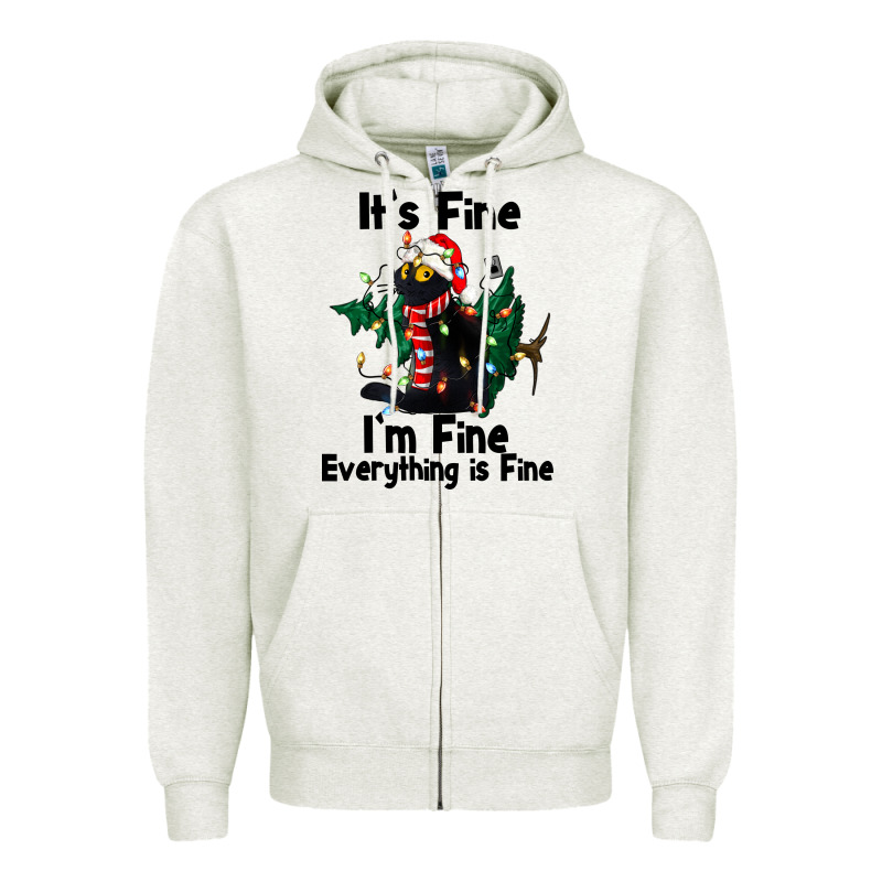 It's Fine I'am Fine Everything Is Fine Zipper Hoodie by FaDigitalArtStudio | Teevron