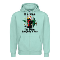 Seafoam It's Fine I'am Fine Everything Is Fine Zipper Hoodie - FaDigitalArtStudio