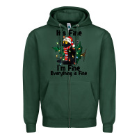 Sports Green It's Fine I'am Fine Everything Is Fine Zipper Hoodie - FaDigitalArtStudio
