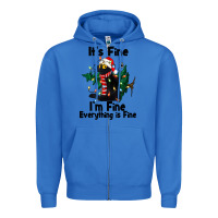 True Royal It's Fine I'am Fine Everything Is Fine Zipper Hoodie - FaDigitalArtStudio