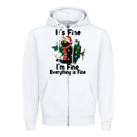 White It's Fine I'am Fine Everything Is Fine Zipper Hoodie - FaDigitalArtStudio