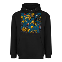 Black construction vehicles seamless pattern Heavyweight Hoodie - BundleAndBundleShop