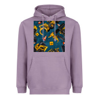 Lavender construction vehicles seamless pattern Heavyweight Hoodie - BundleAndBundleShop