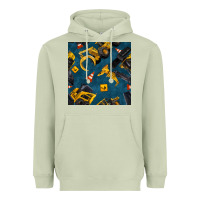 Matcha construction vehicles seamless pattern Heavyweight Hoodie - BundleAndBundleShop