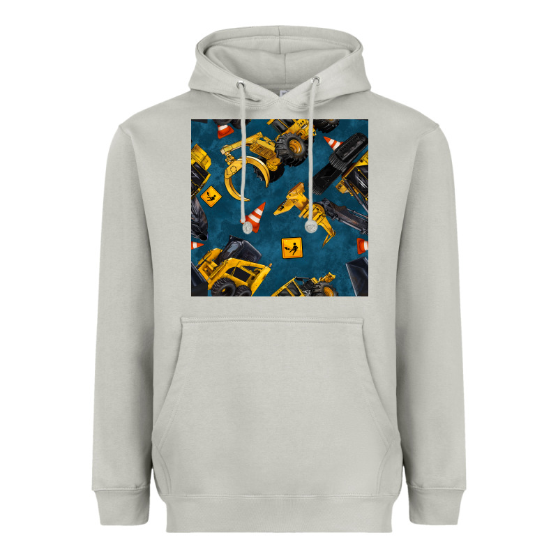 Construction Vehicles Seamless Pattern Heavyweight Hoodie by BundleAndBundleShop | Teevron